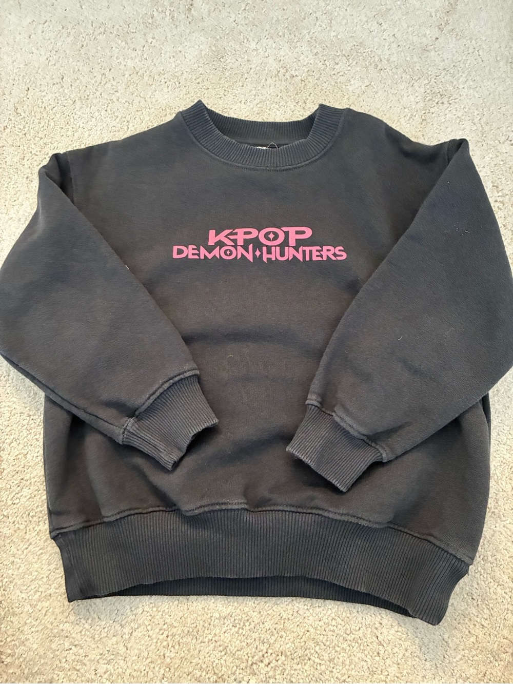 Zara Black Sweatshirt with Pink K-POP DEMON HUNTERS Graphic